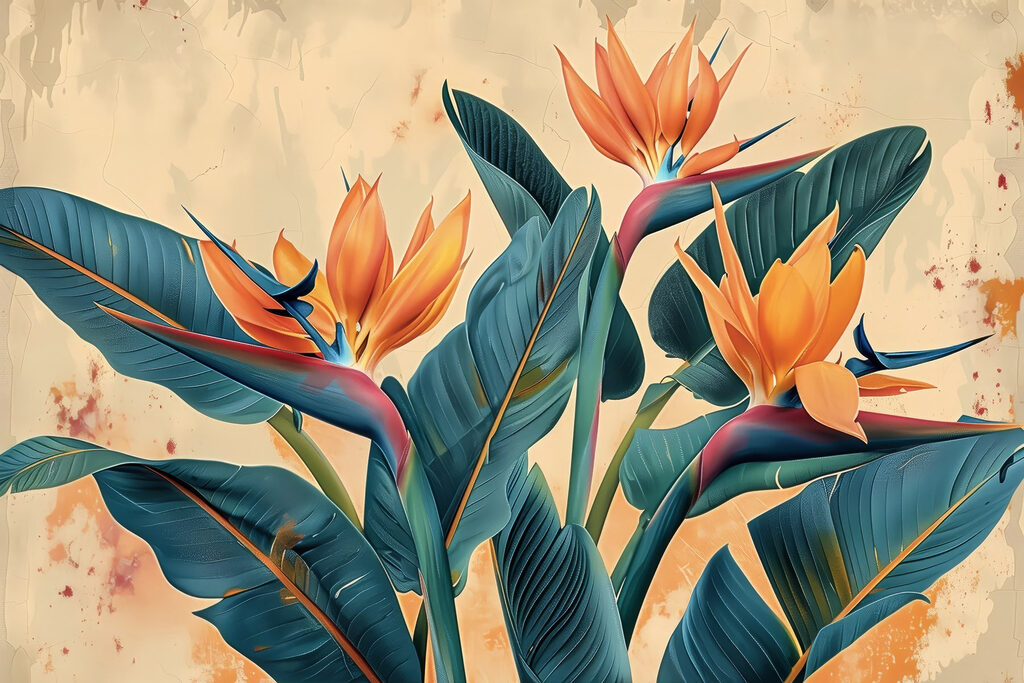 Vibrant tropical blossoms in harmony