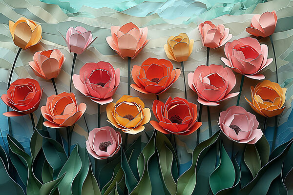 Group of paper flowers Group of paper flowers