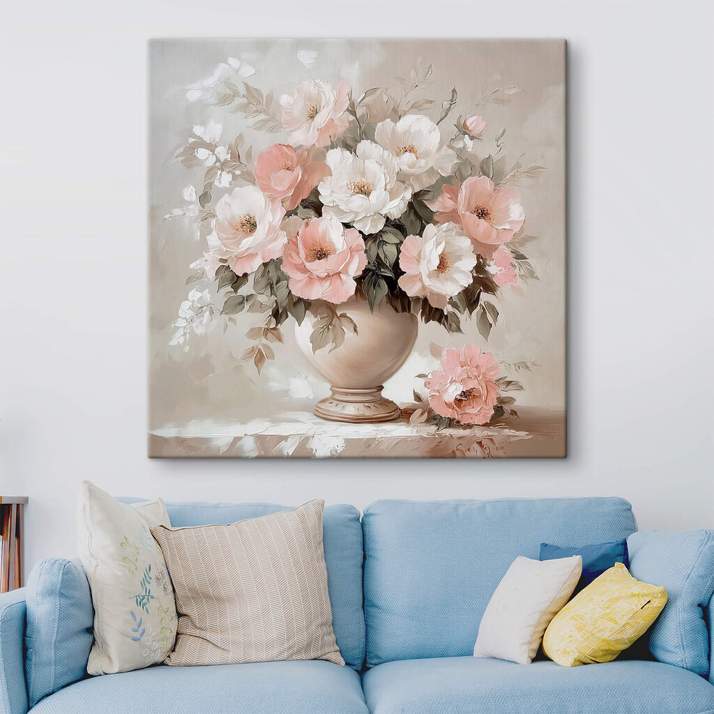 Painting of flowers in a vase Painting of flowers in a vase