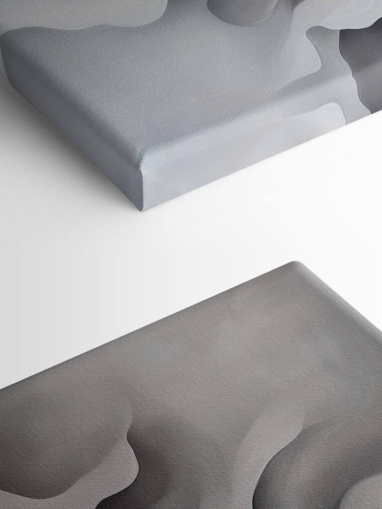 White and grey abstract art