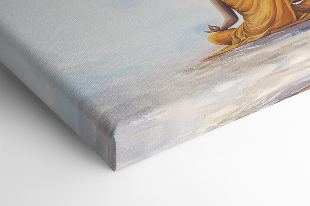 Painting of a person meditating under a tree