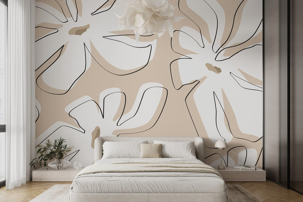 Pattern of flowers on a beige background