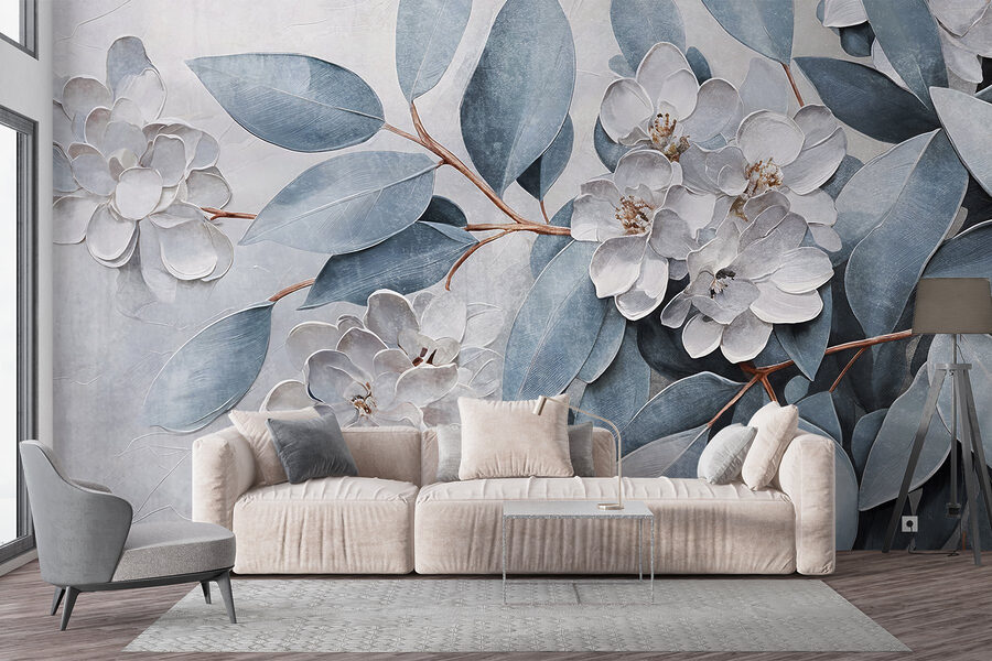 Painting of flowers and leaves Painting of flowers and leaves