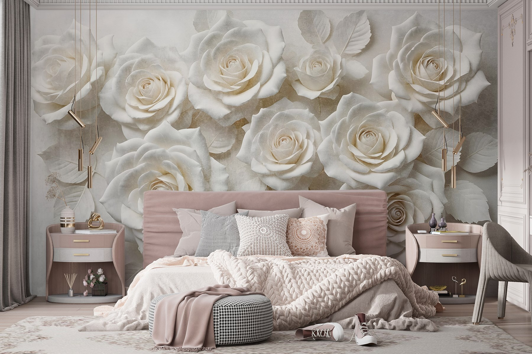 Group of white roses