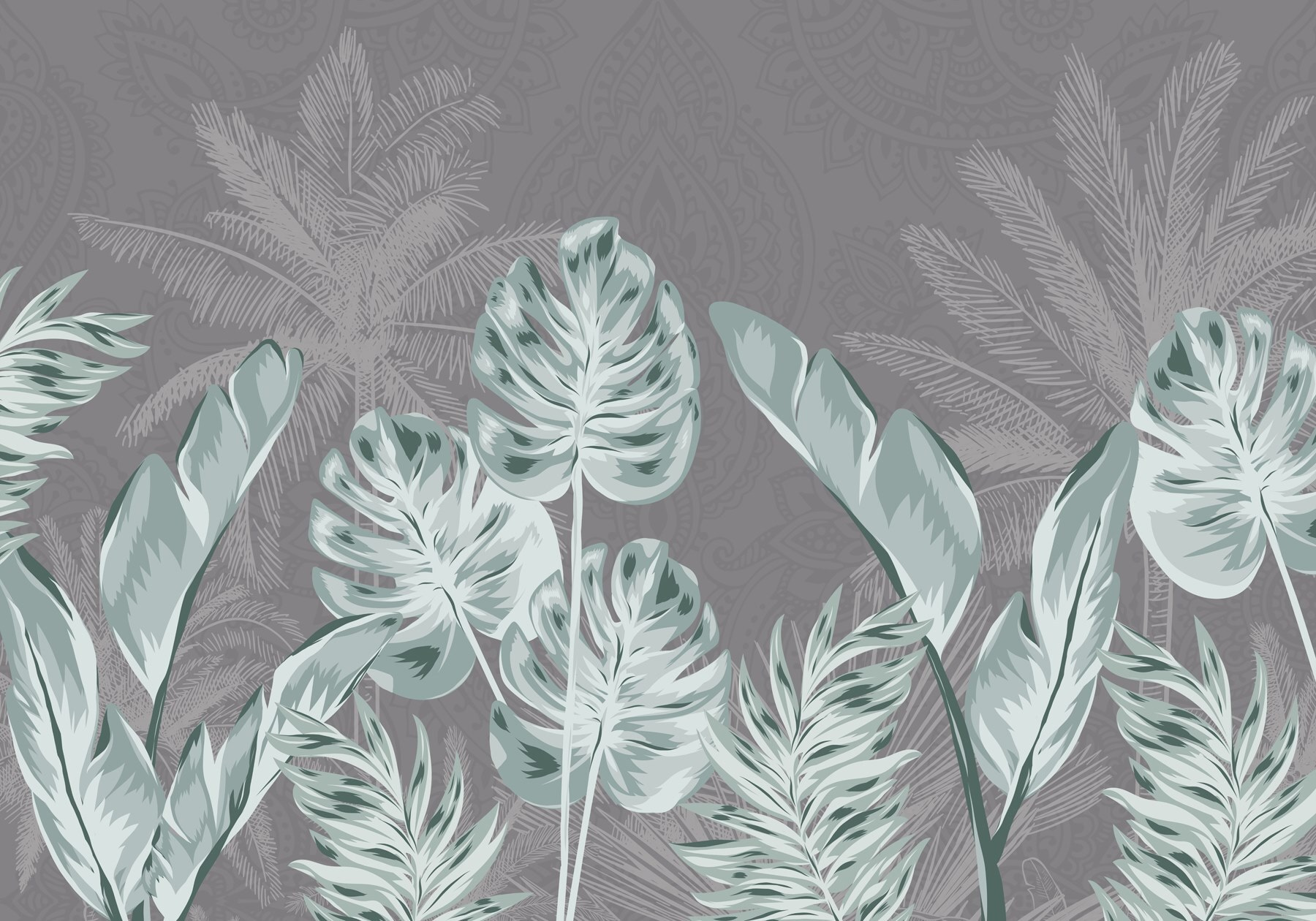 - Tropical leaves on a subtle background - Tropical leaves on a subtle background