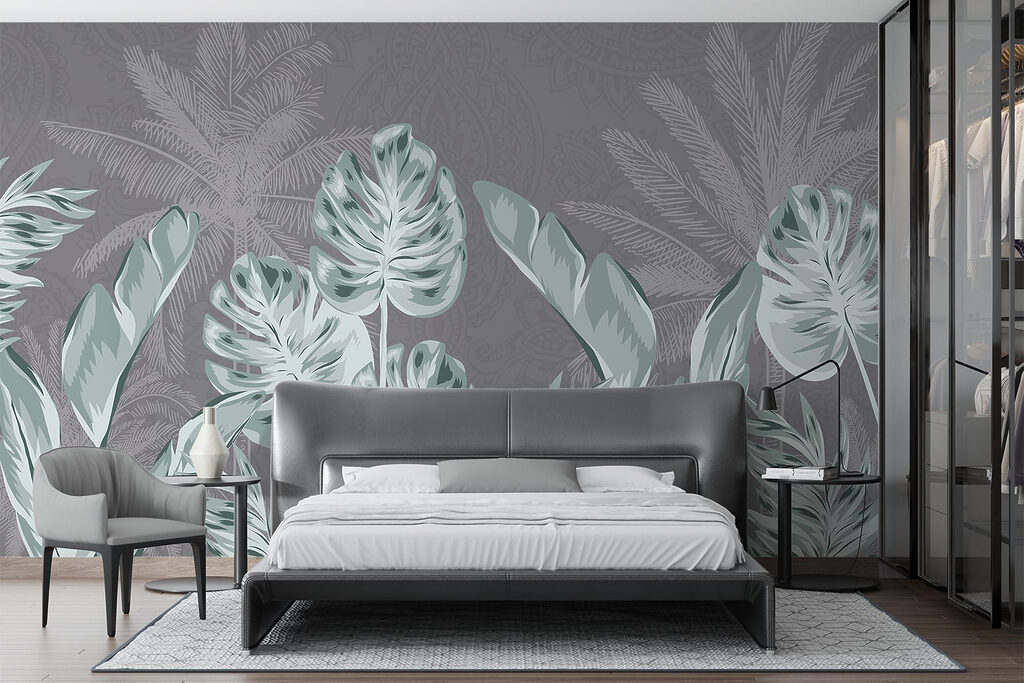 - Tropical leaves on a subtle background - Tropical leaves on a subtle background