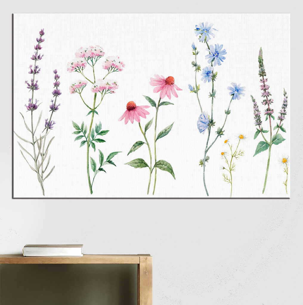 Group of flowers on a white background Group of flowers on a white background