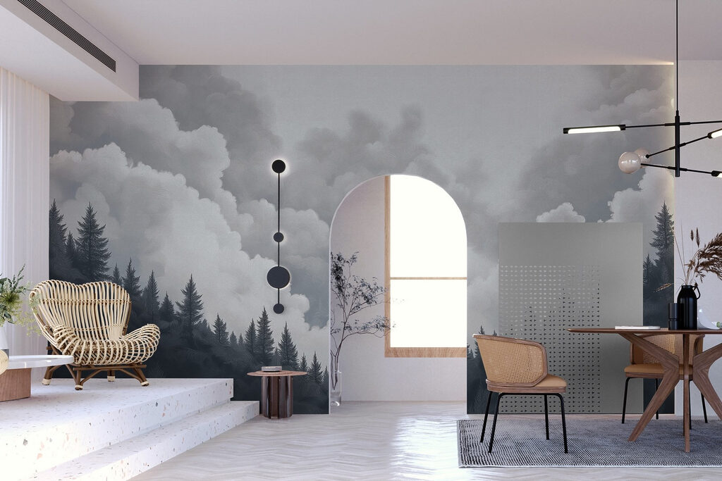 Group of trees and clouds Group of trees and clouds