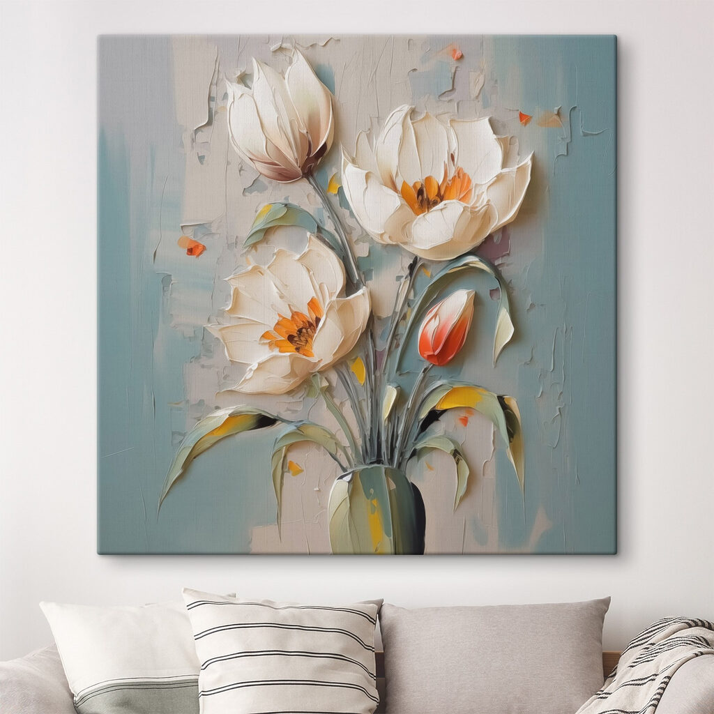 Painting of flowers in a vase Painting of flowers in a vase
