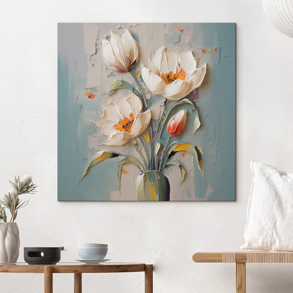 Painting of flowers in a vase Painting of flowers in a vase