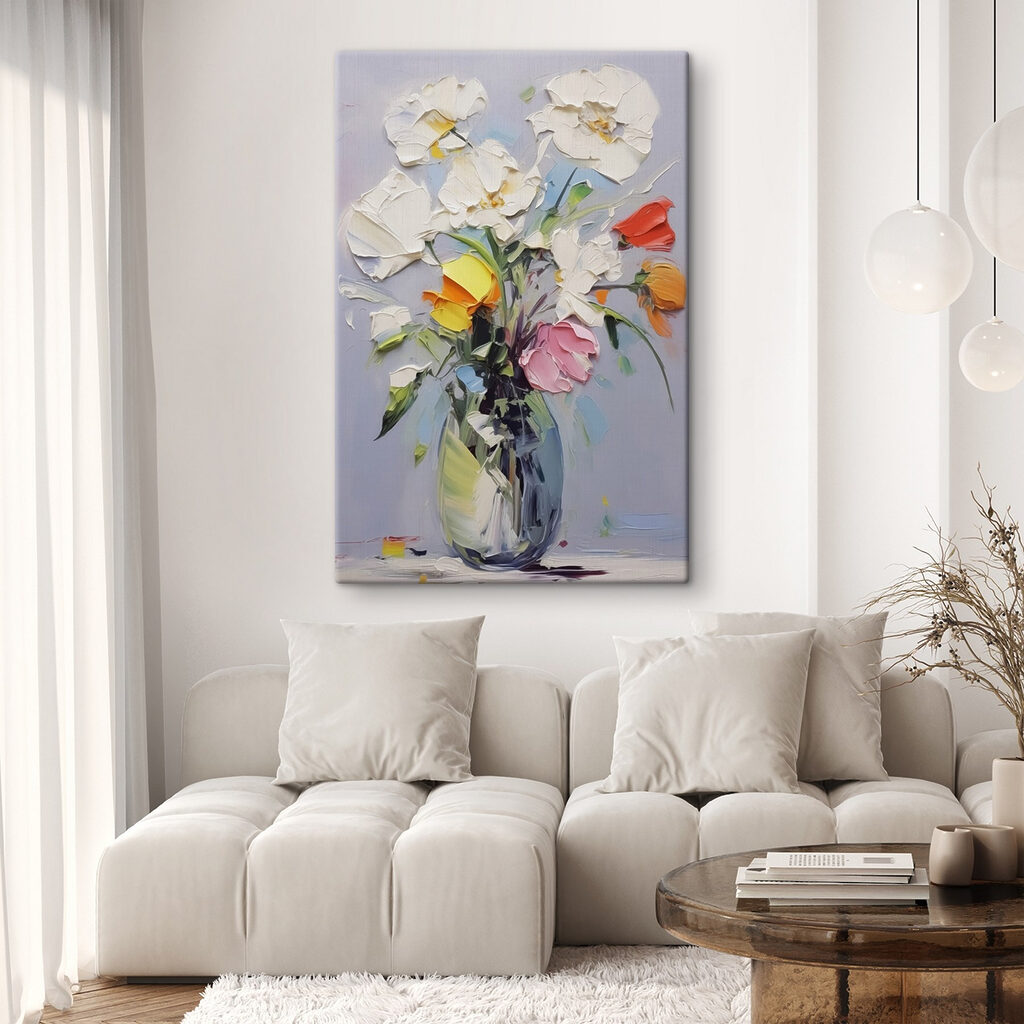 Painting of flowers in a vase