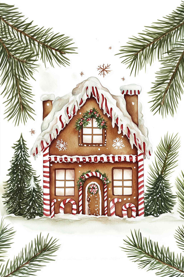 Gingerbread house with snow on it Gingerbread house with snow on it