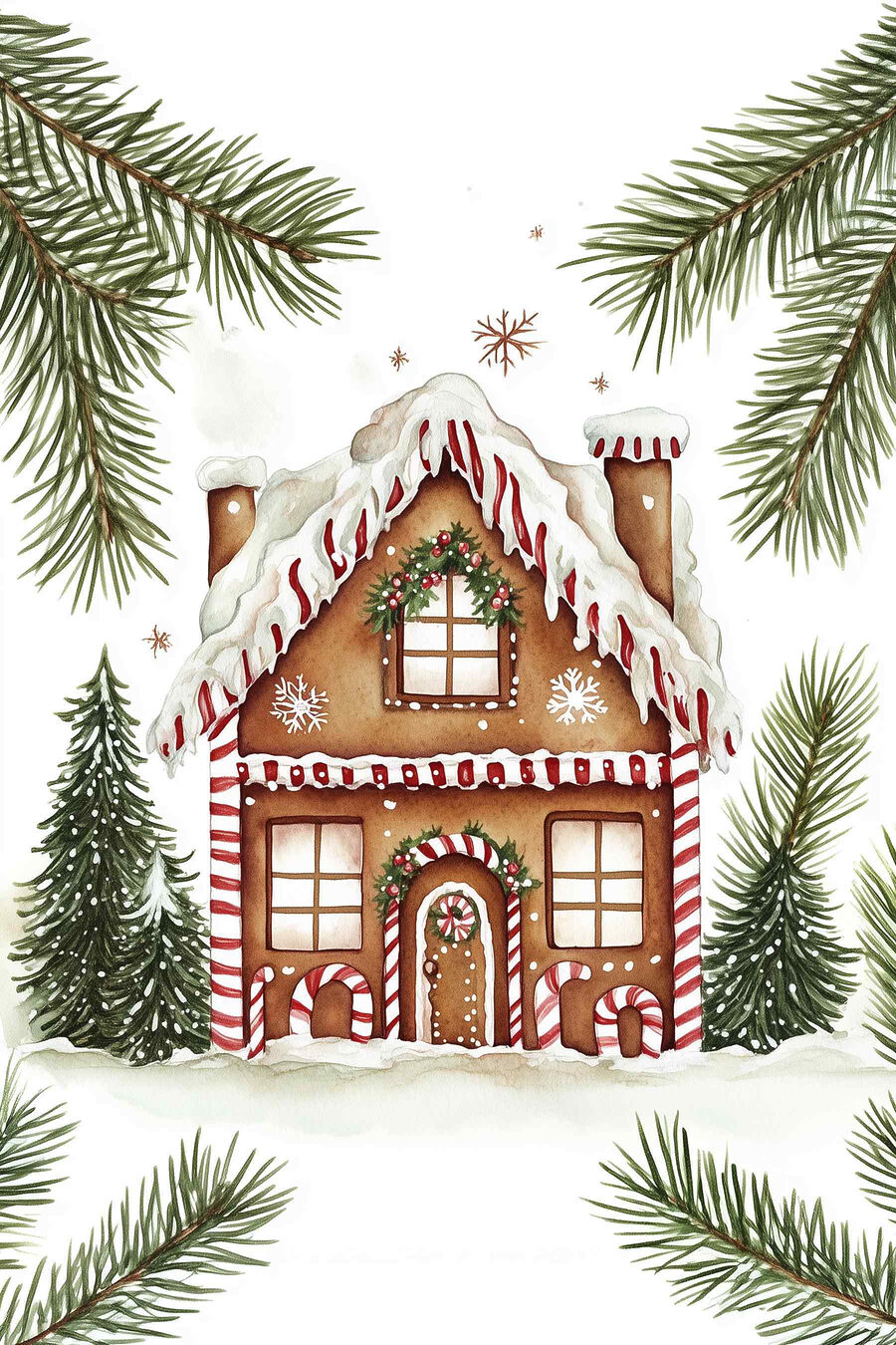 Gingerbread house with snow on it Gingerbread house with snow on it