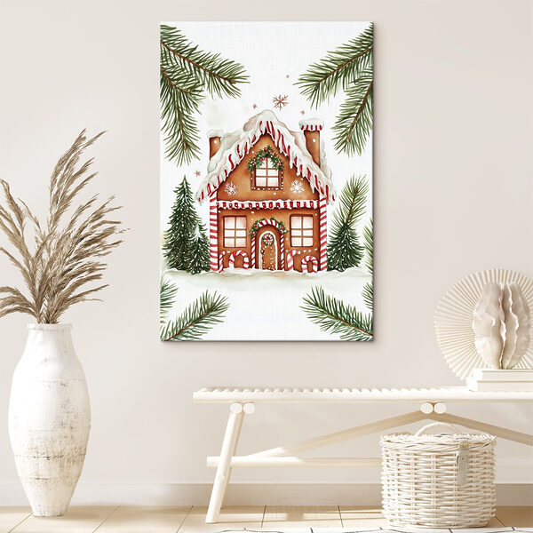 Gingerbread house with snow on it Gingerbread house with snow on it