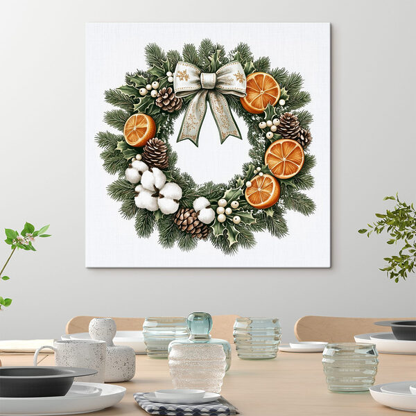 Wreath with oranges and berries Wreath with oranges and berries