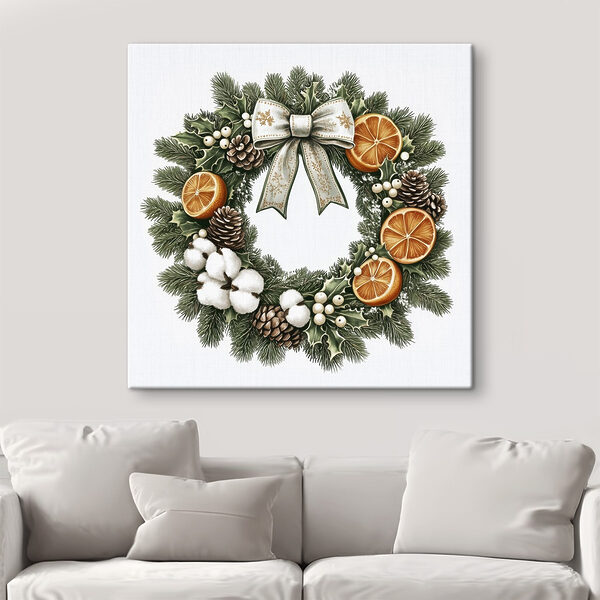 Wreath with oranges and berries Wreath with oranges and berries