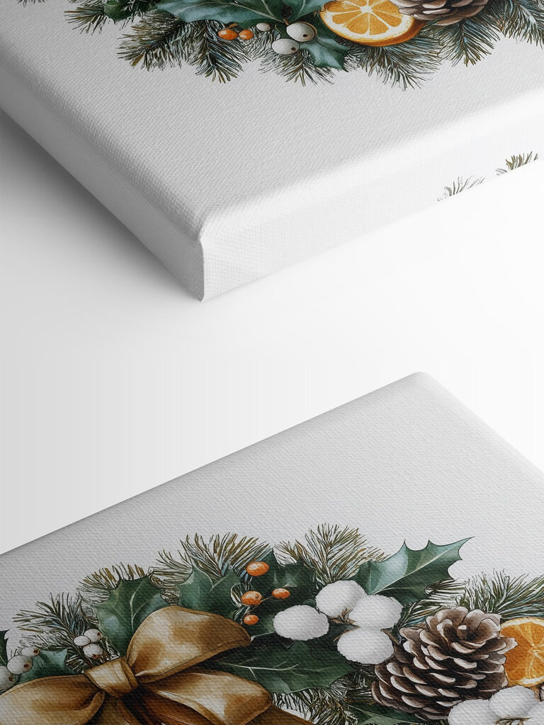 Wreath with pine cones and oranges