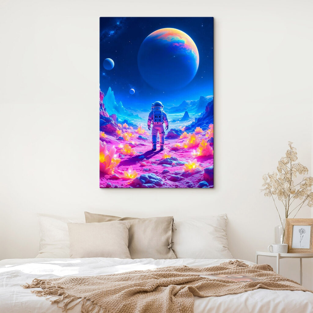 Astronaut walking on a desert Astronaut walking on a desert