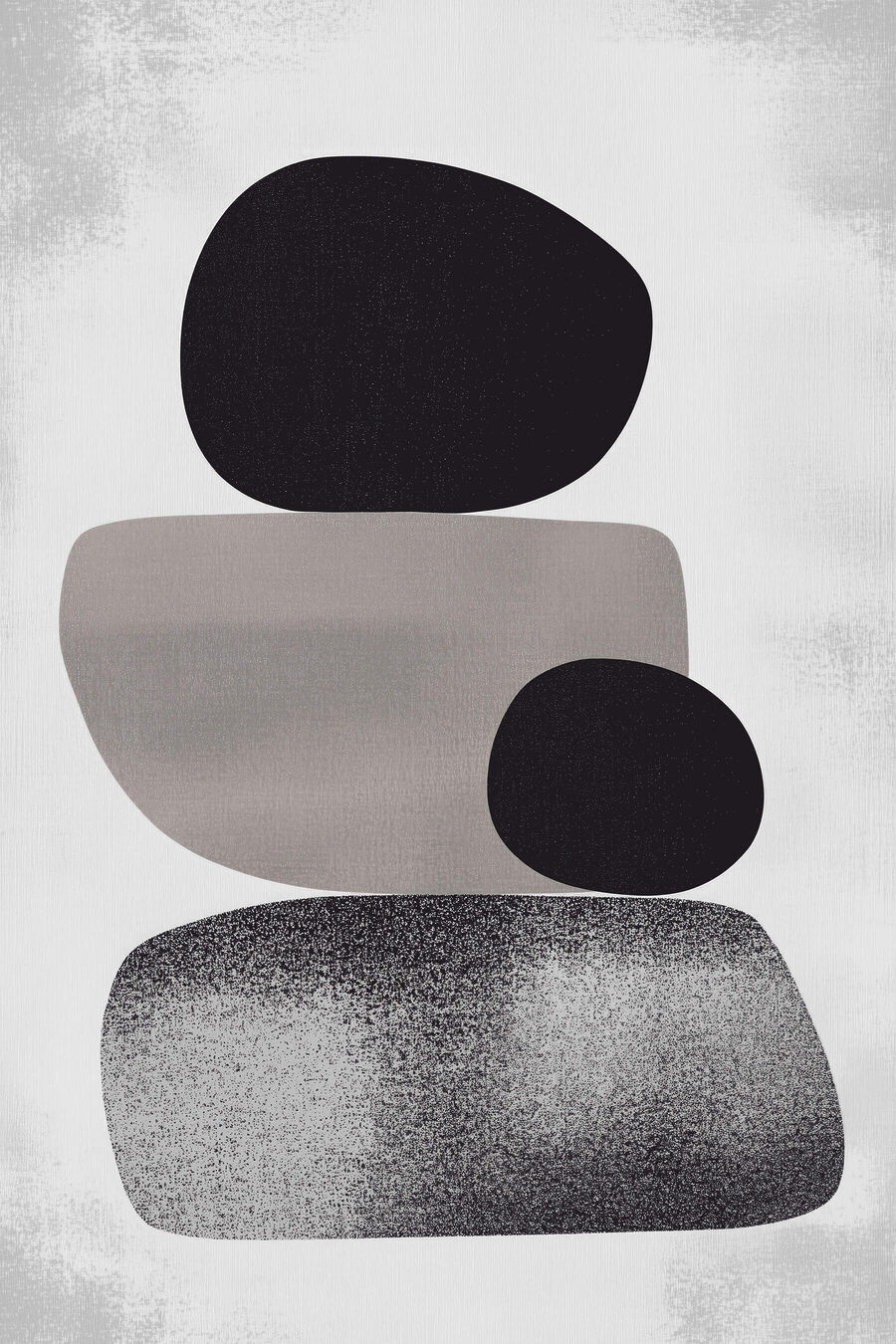Black and grey rock shapes Black and grey rock shapes