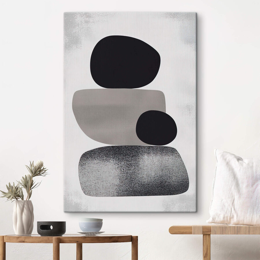 Black and grey rock shapes Black and grey rock shapes