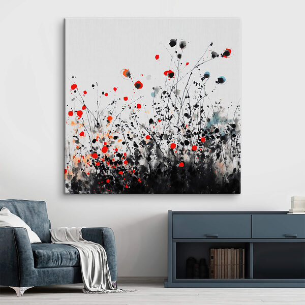 Group of flowers with red and black spots Group of flowers with red and black spots