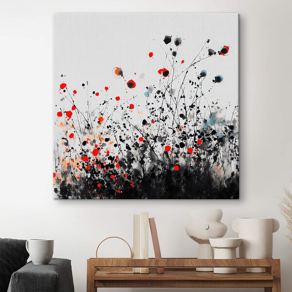 Group of flowers with red and black spots Group of flowers with red and black spots