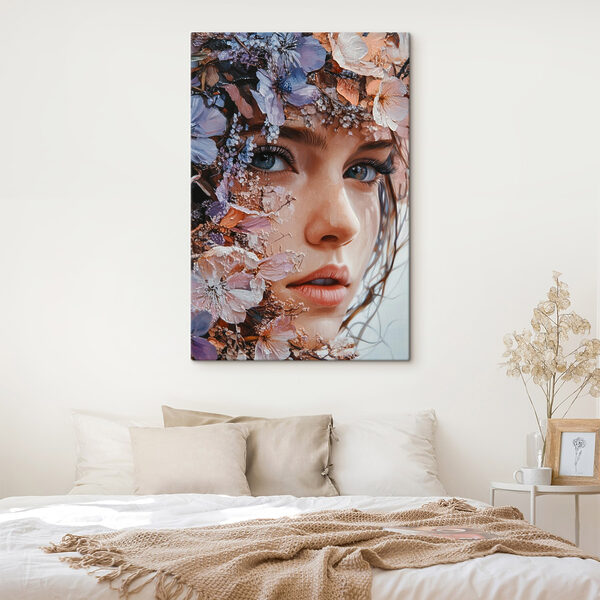 Woman with flowers on her face Woman with flowers on her face