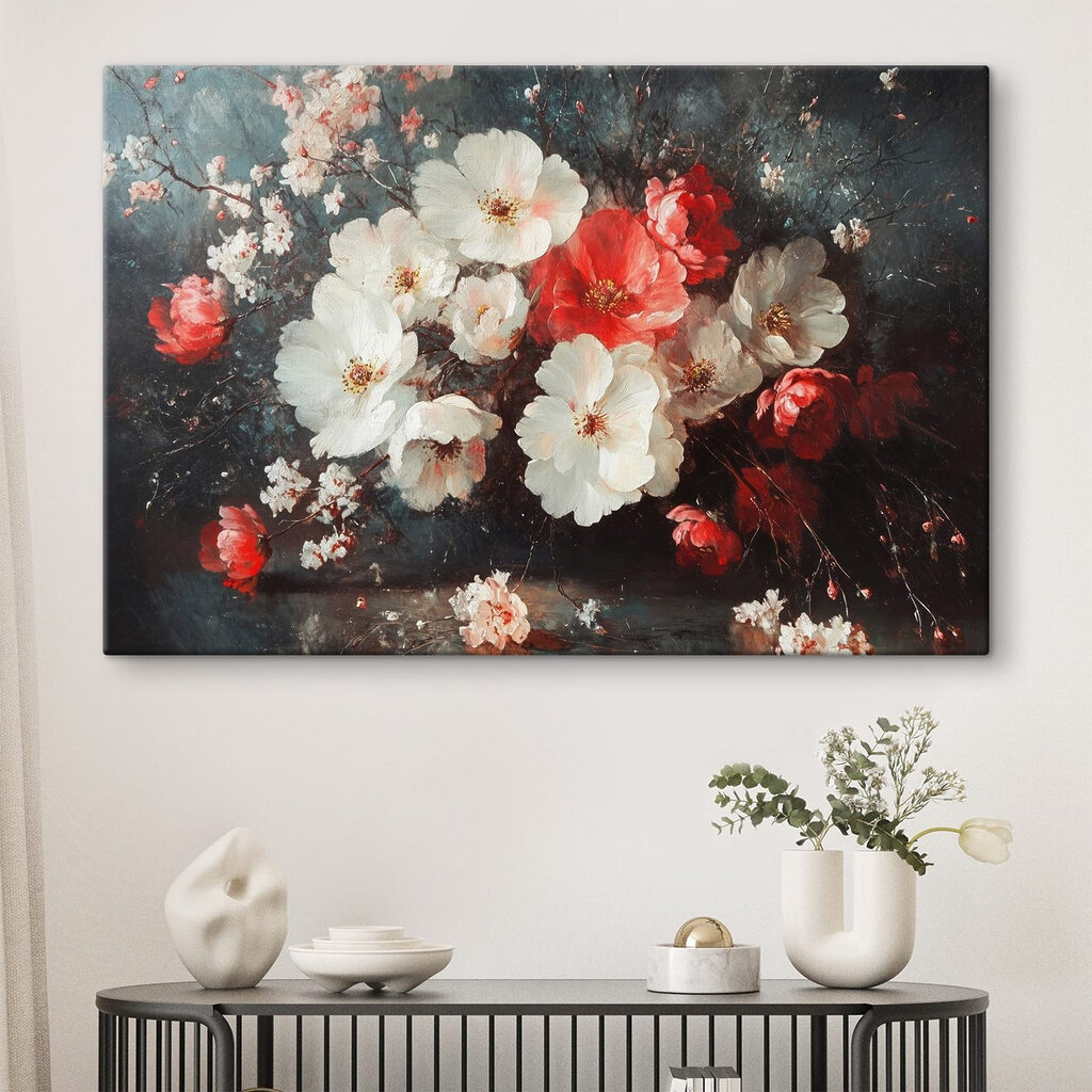 Painting of flowers on a table