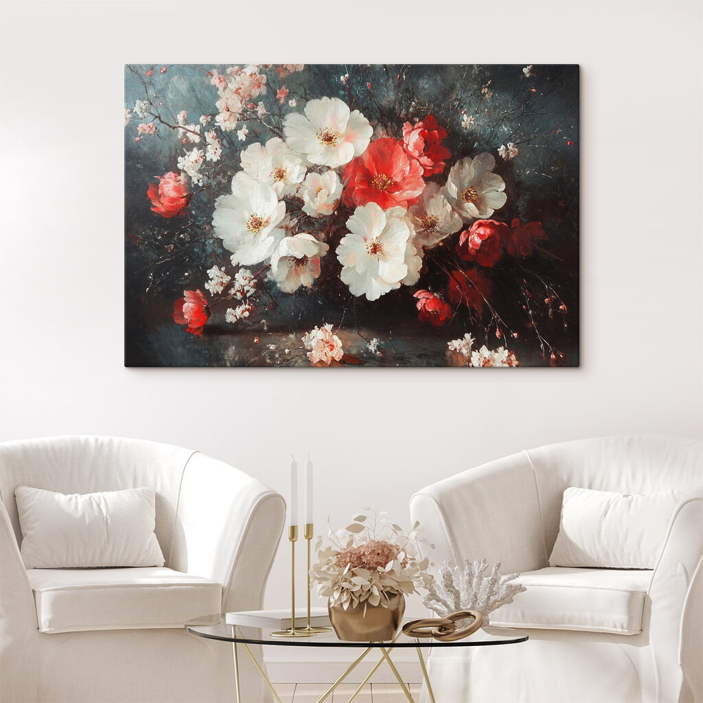 Painting of flowers on a table