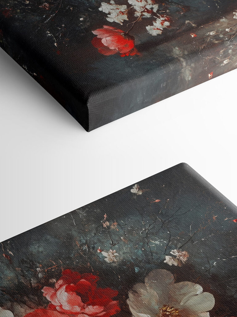 Painting of flowers on a table