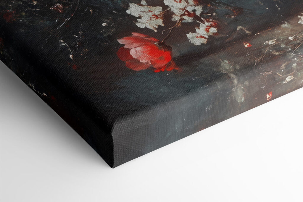 Painting of flowers on a table