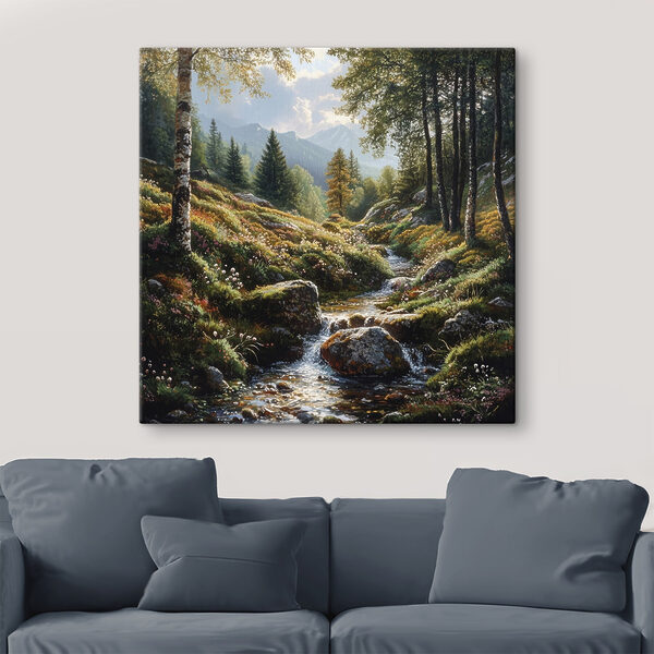 Stream running through a forest Stream running through a forest
