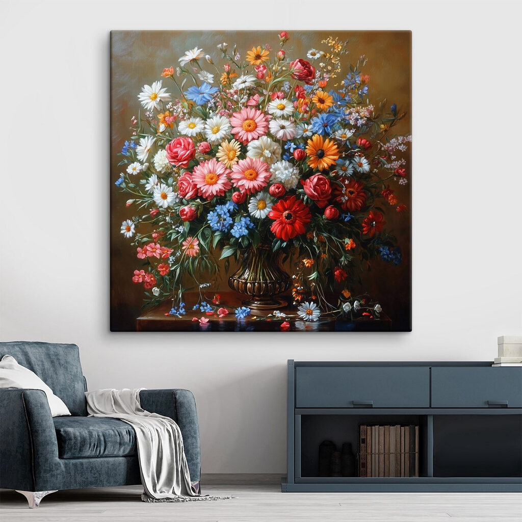 Painting of a bouquet of flowers Painting of a bouquet of flowers