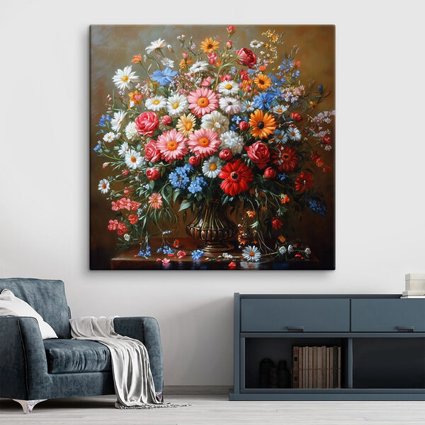 Painting of a bouquet of flowers Painting of a bouquet of flowers