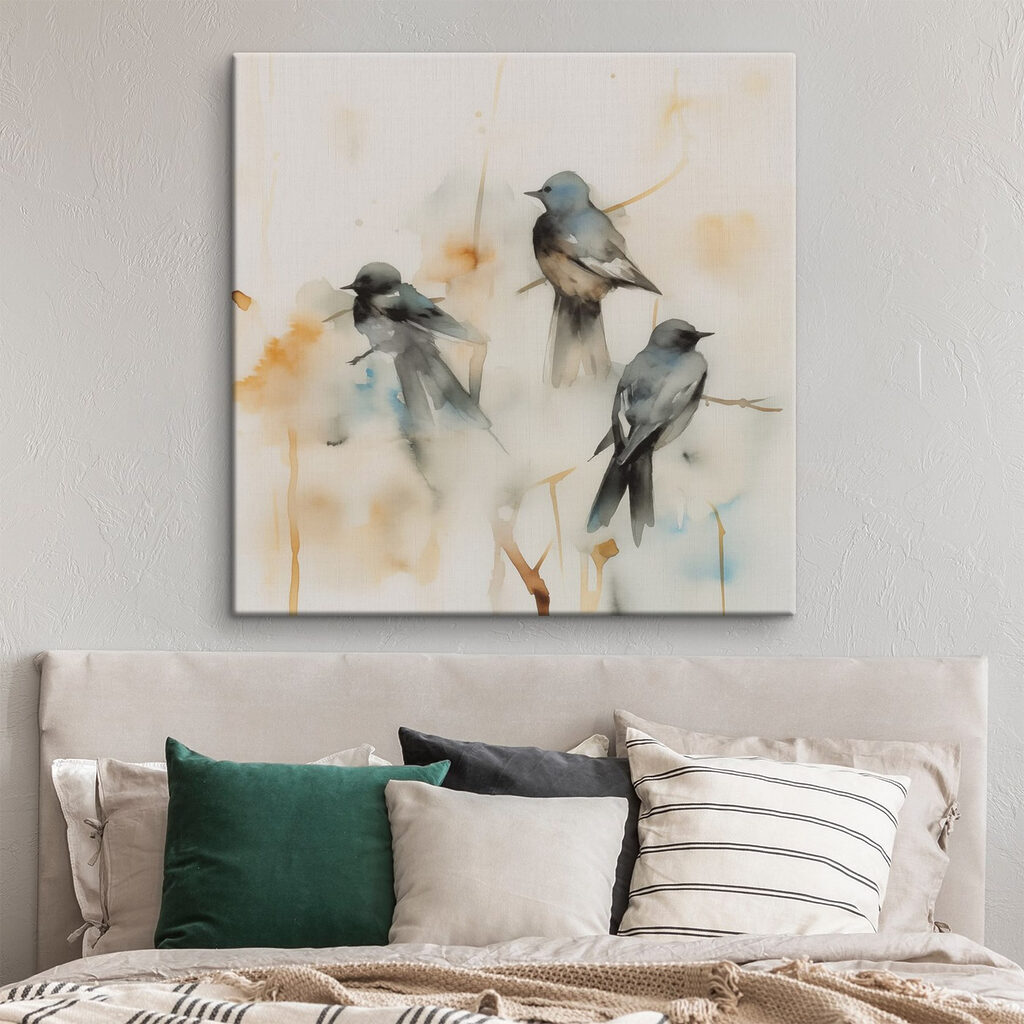 Group of birds on a branch