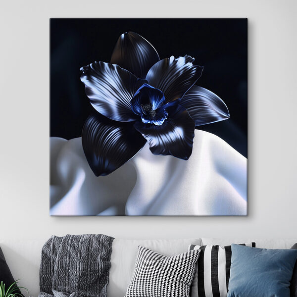 Black flower on a white cloth Black flower on a white cloth