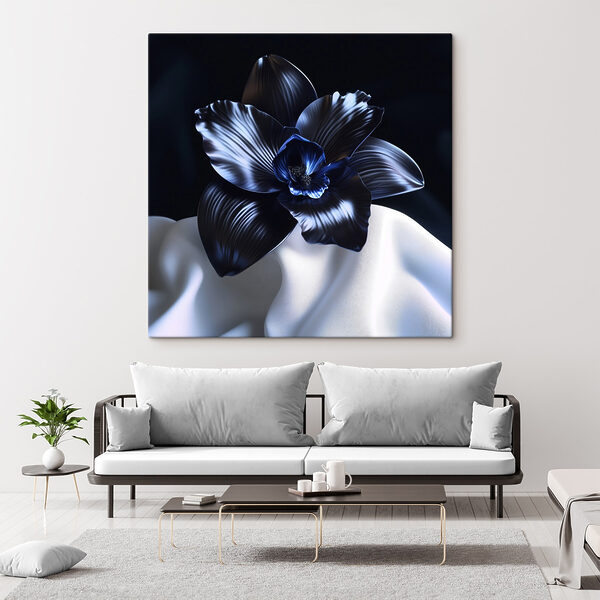Black flower on a white cloth Black flower on a white cloth