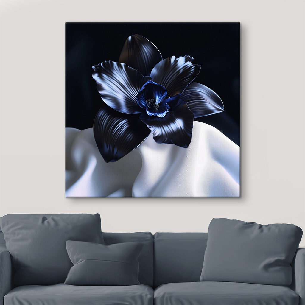Black flower on a white cloth Black flower on a white cloth