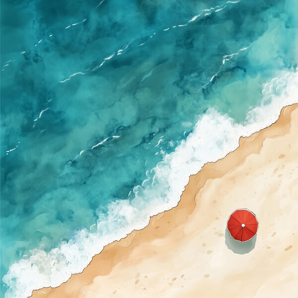 An umbrella on a beach An umbrella on a beach
