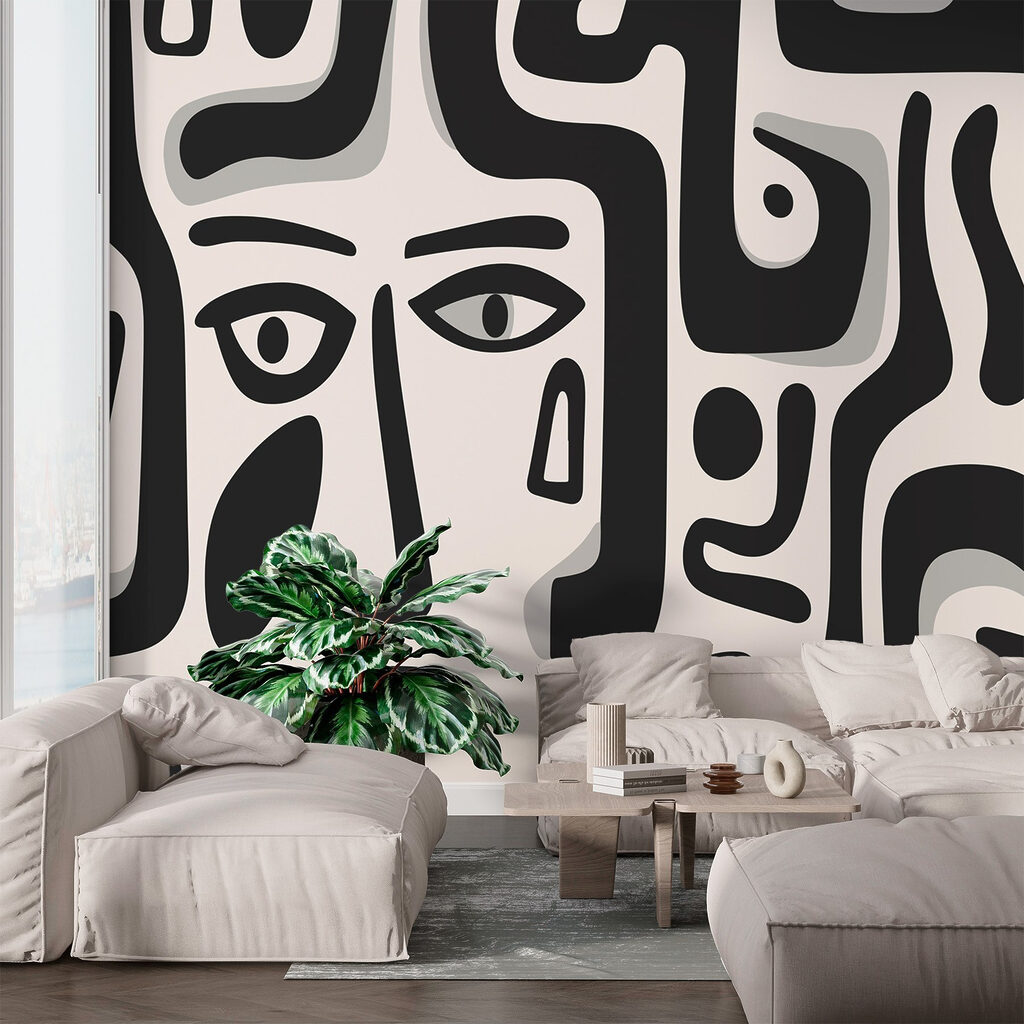 Black and white pattern with different shapes