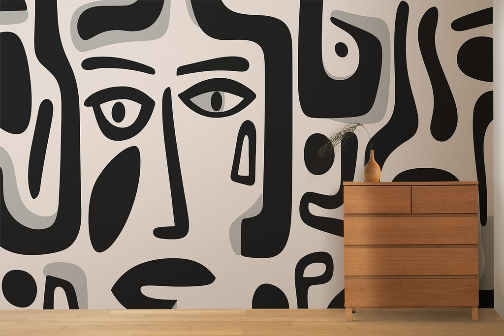 Black and white pattern with different shapes