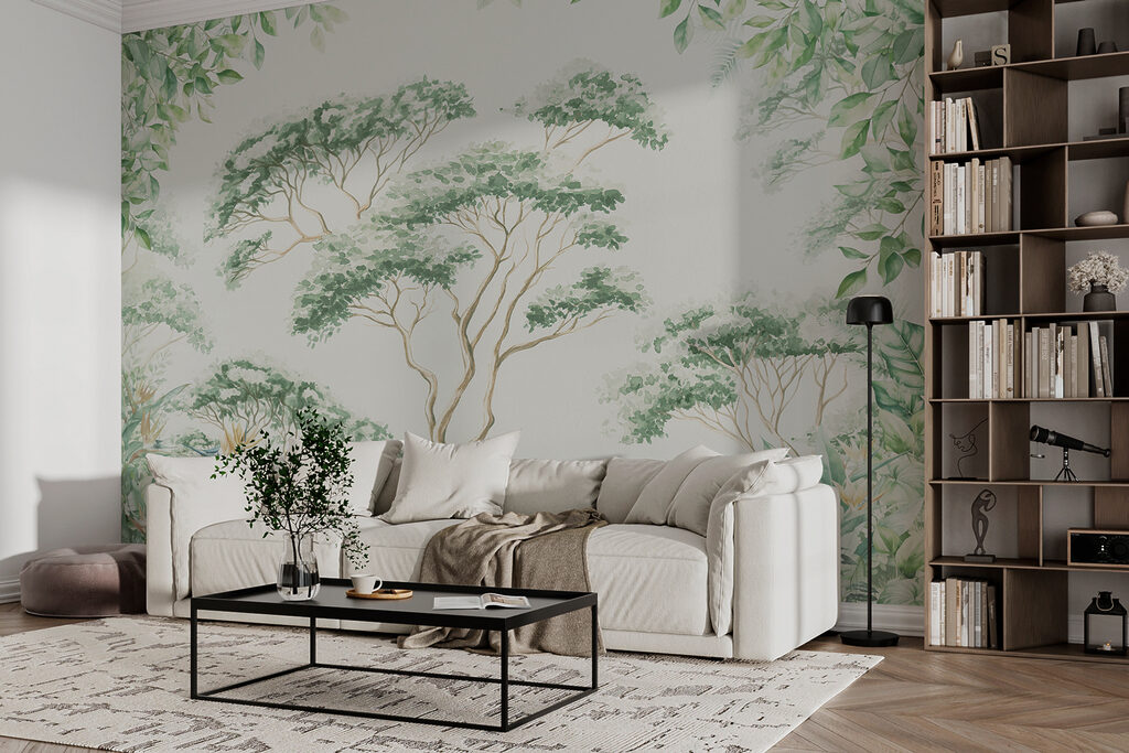 Painting of trees and plants