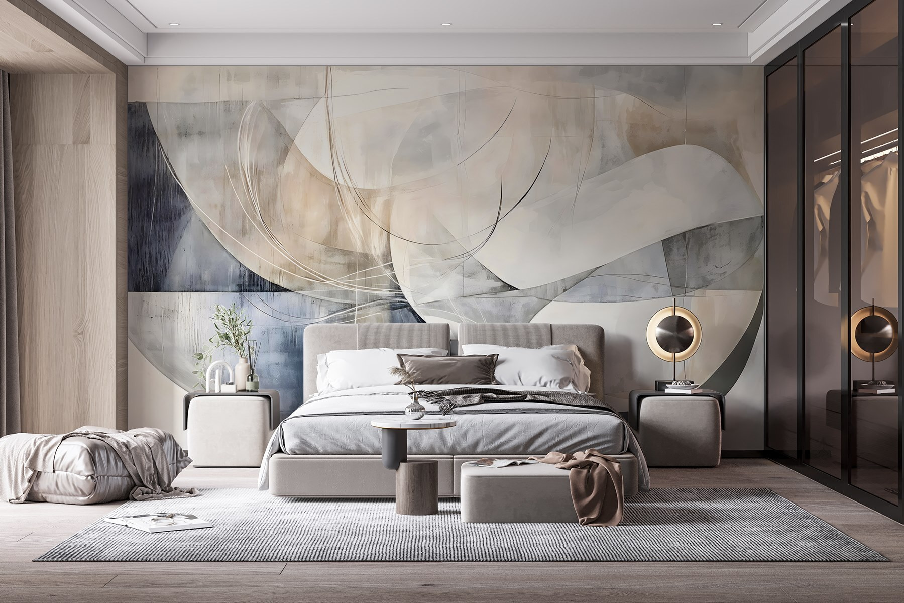 Painting of a white and grey art