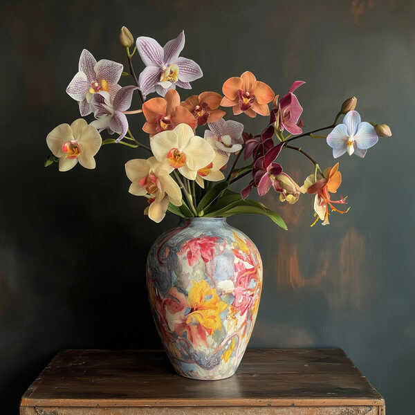 Vase with colorful flowers Vase with colorful flowers