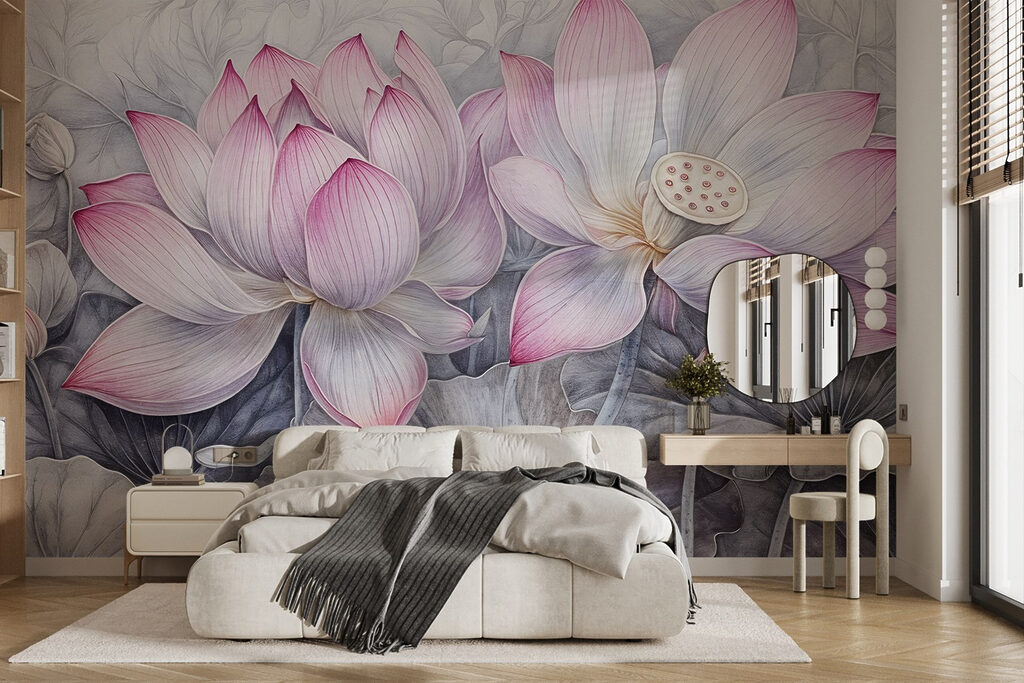 Painting of pink flowers