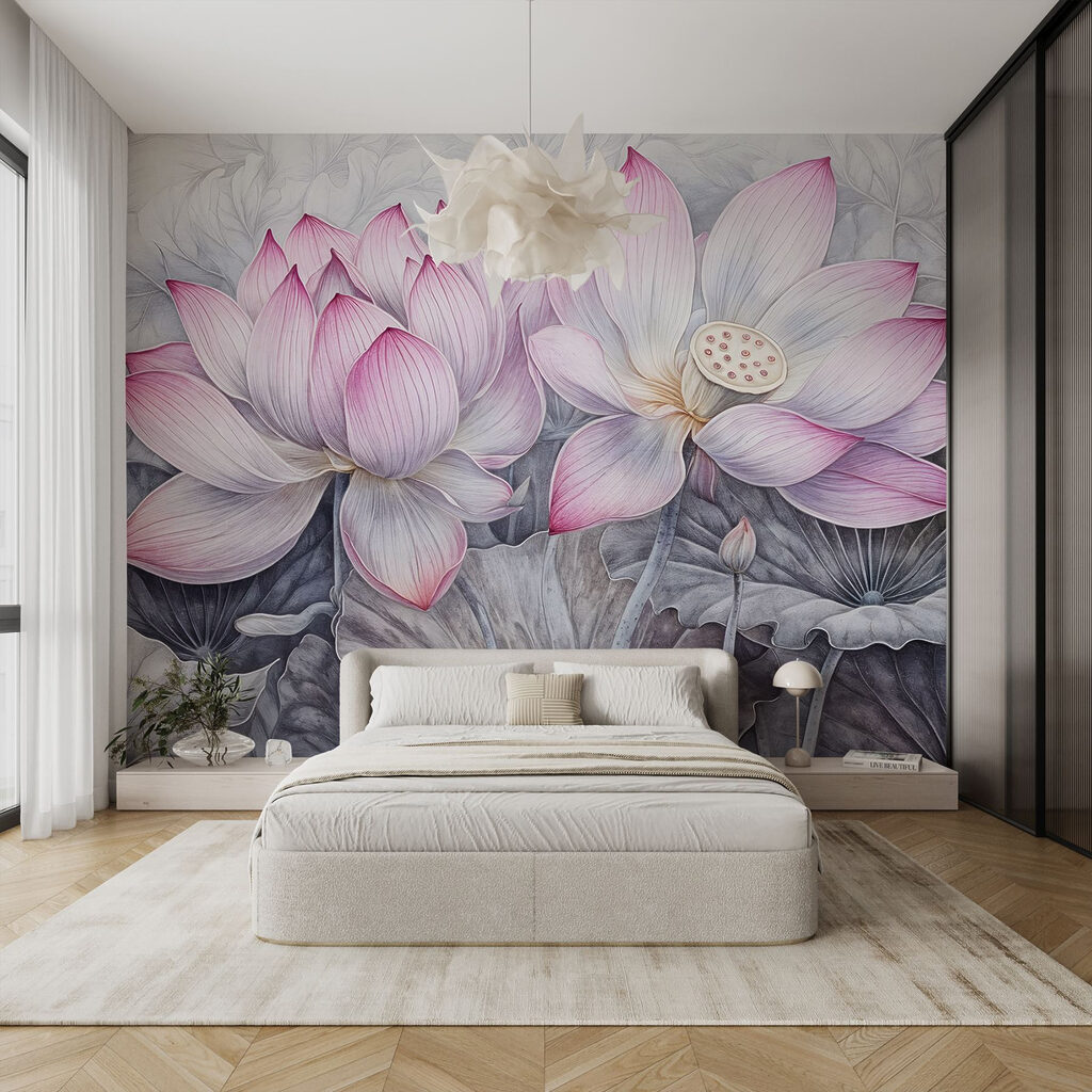Painting of pink flowers