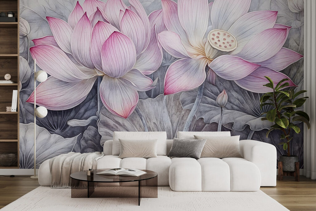 Painting of pink flowers