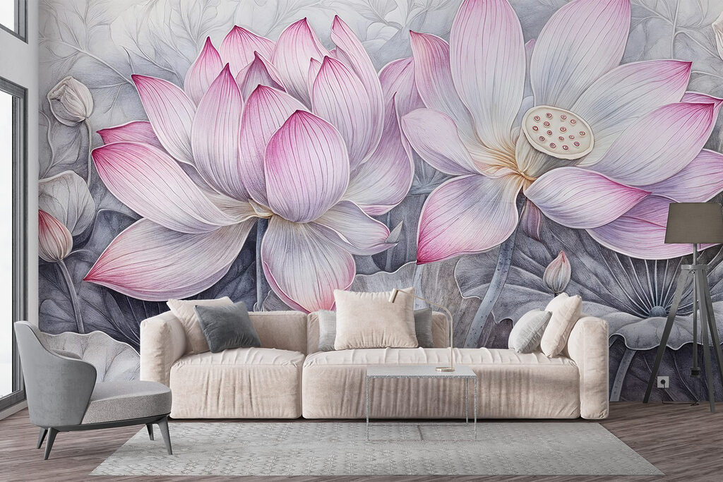 Painting of pink flowers