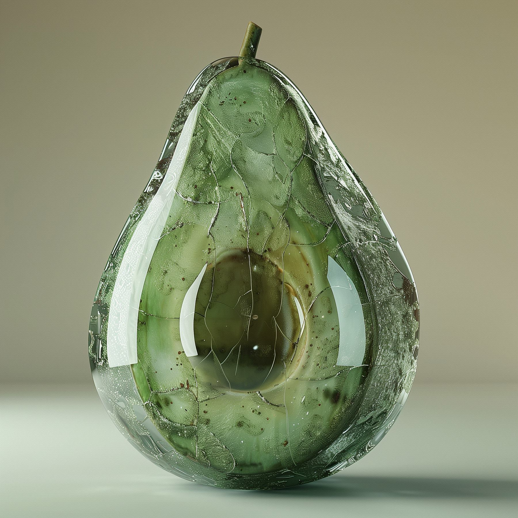 Artistic interpretation of a ripe avocado