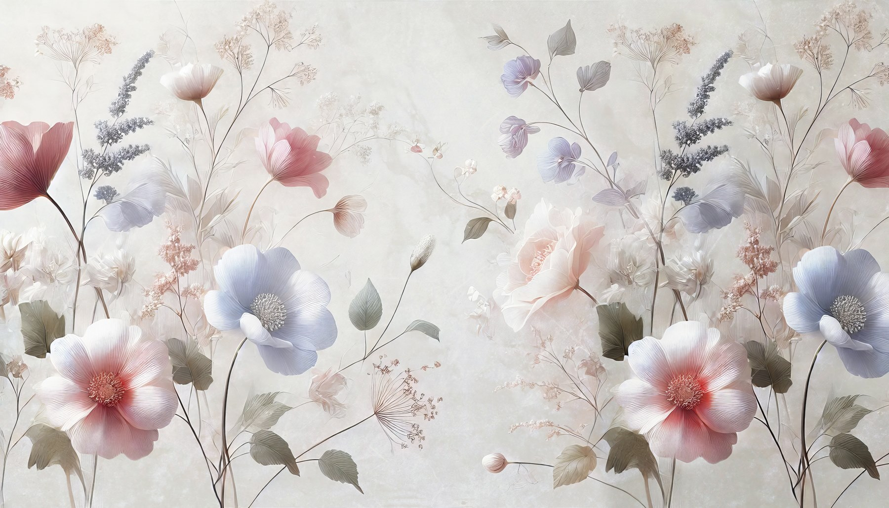 Delicate blooms in soft pastel hues